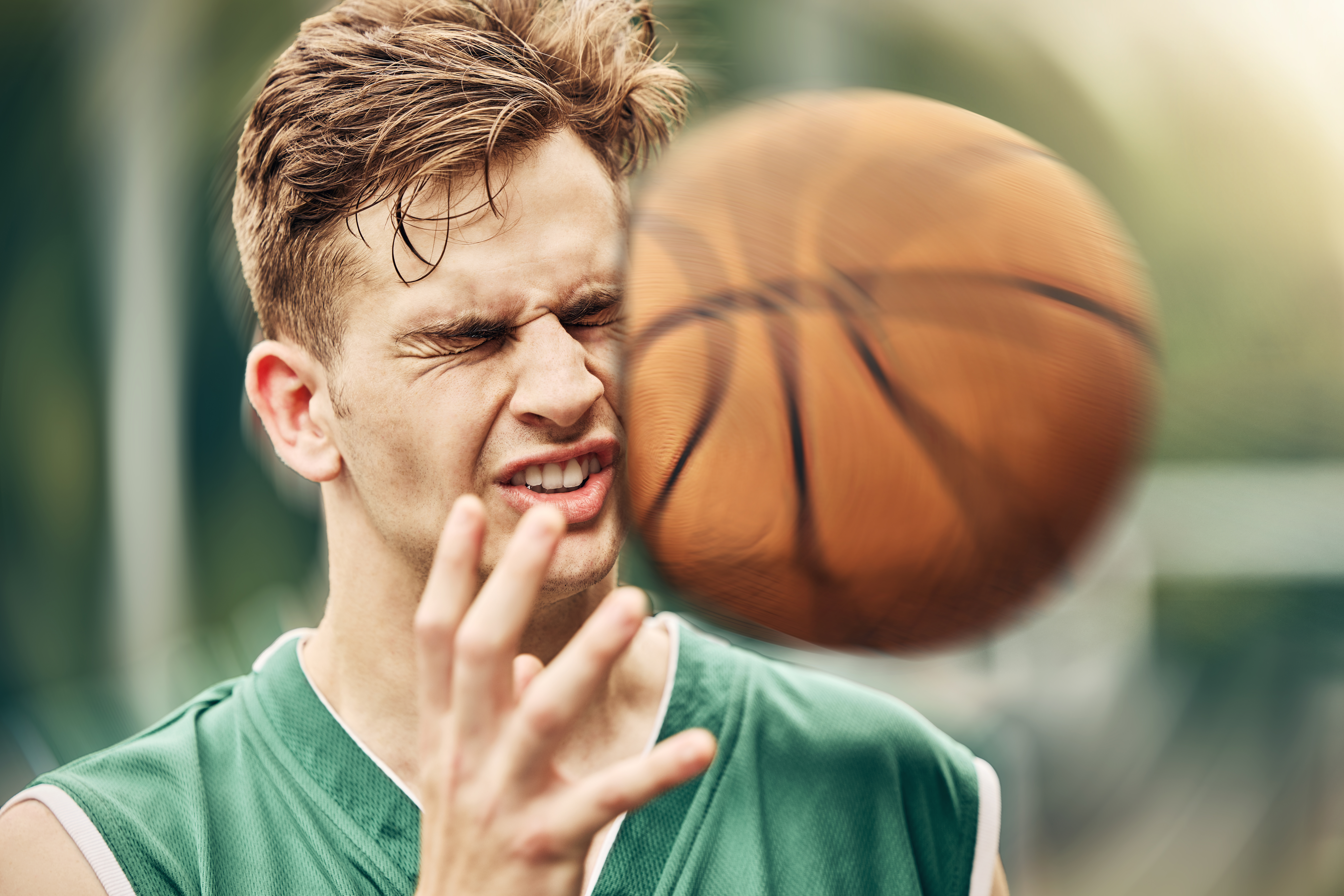 Basketbal, impact op het hoofd
