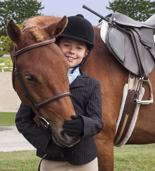 Ruiter naast paard